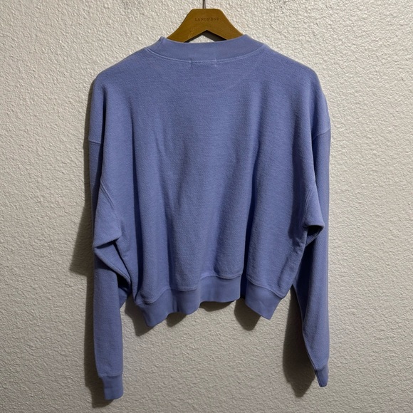 RARE Madhappy Terrycloth Crop Crewneck Pullover Sweatshirt Purple Women’s Size M - Picture 5 of 7